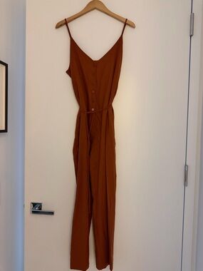 Ozma Spaghetti Strap Sienna Jumpsuit with Button Front